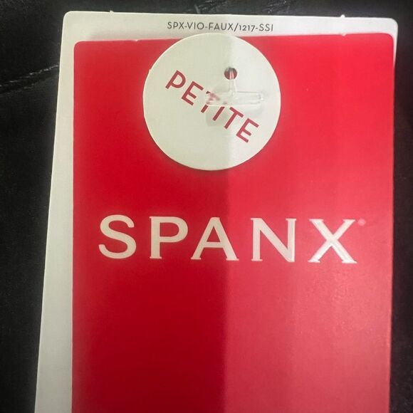 Spanx faux leather leggings black small petite rocker edgy grunge - Picture 6 of 7